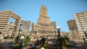 minecraft-map-ville-moderne-futuristic-city-centre