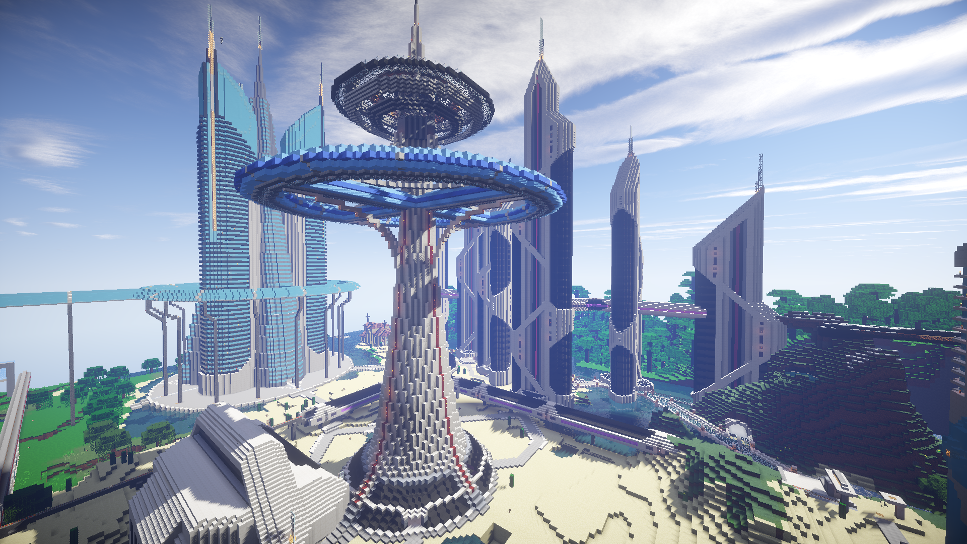 Minecraft cyberpunk skyscraper фото 117