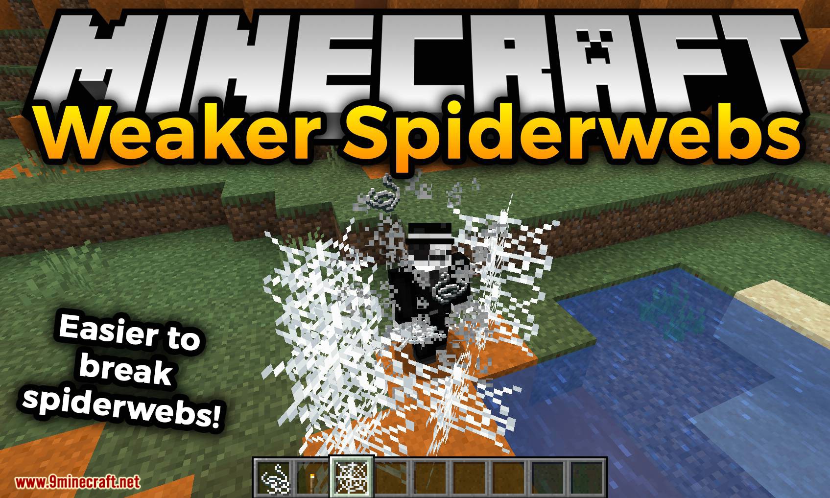 Weaker Spiderwebs mod for minecraft logo