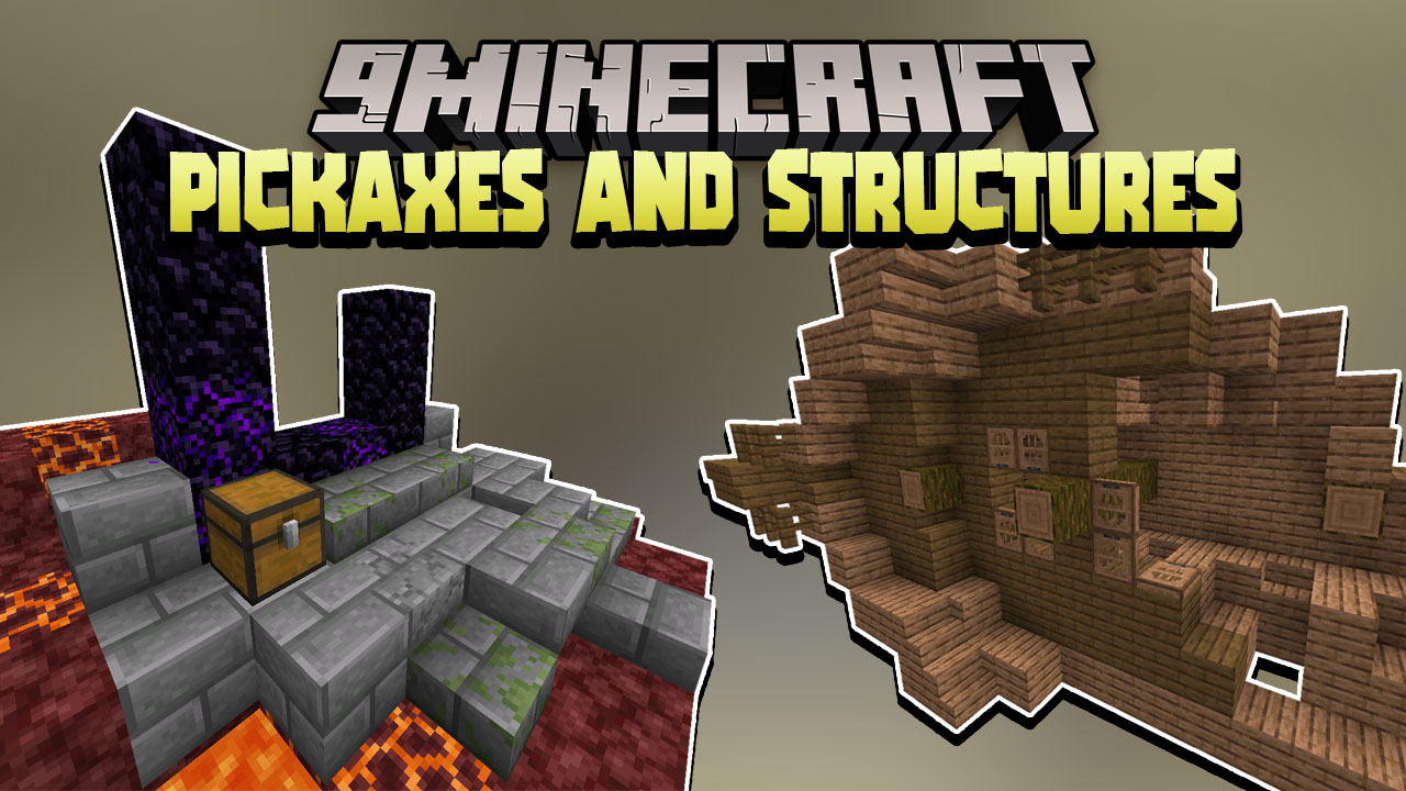 Minecraft But Pickaxes Spawn Structures Data Pack Thumbnail