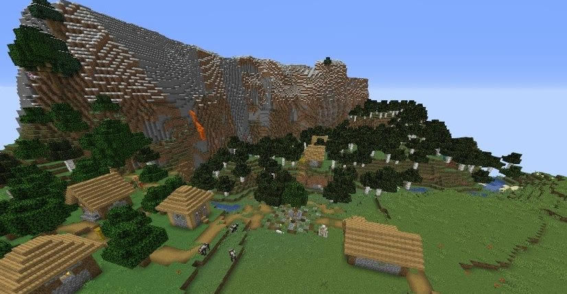 Pillager Outpost and 4 Villages Seed 1.14.4 Screenshot