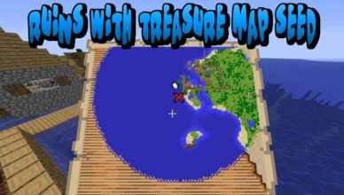 ruins with treasure map seed for minecraft 1 15 2 1 14 4 views 116