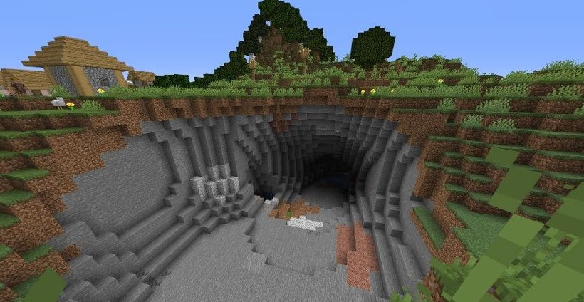 Village With A Huge Cave Seed 1.14.4