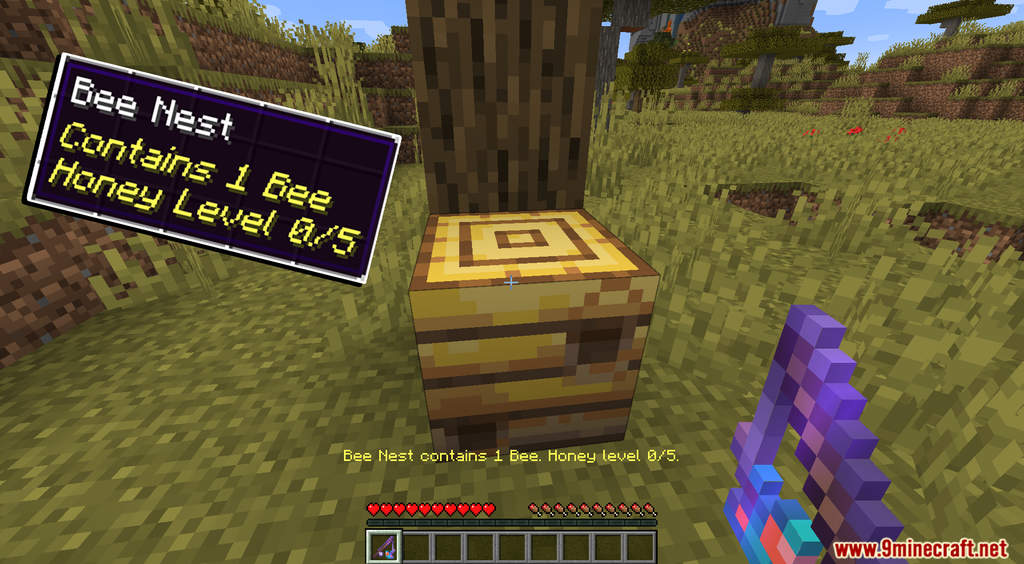 Craft a bee nest Minecraft Data Pack