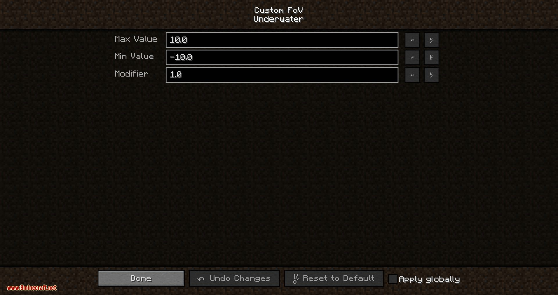 Custom FOV mod for minecraft 02