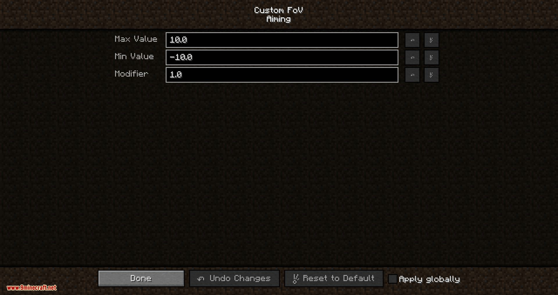 Custom FOV mod for minecraft 04