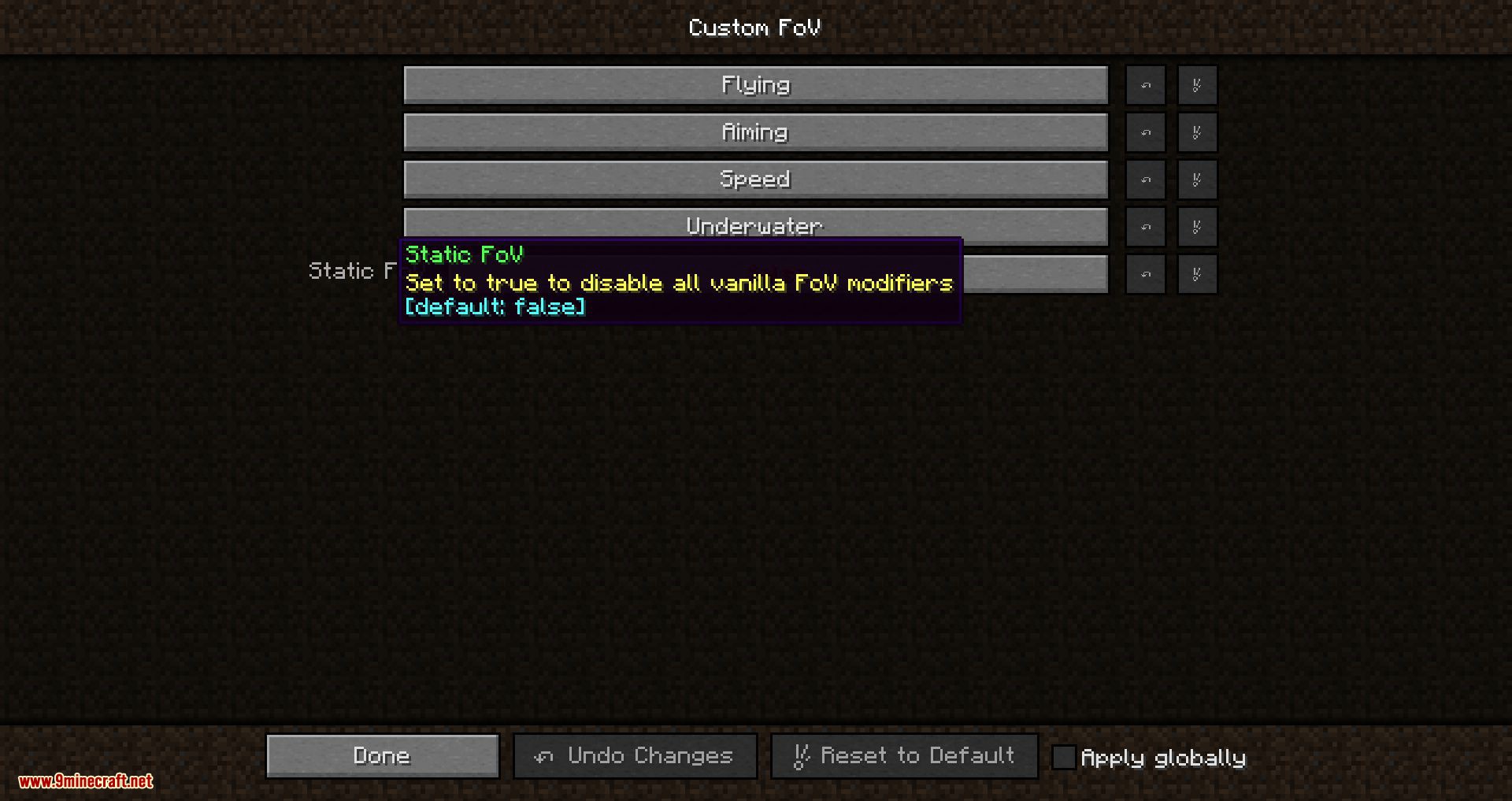 Custom FOV mod for minecraft 06