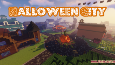 halloween city map 1 17 1 for minecraft