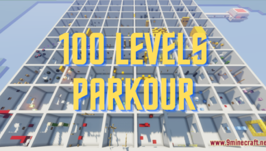 parkour 100 levels map 1 17 1 for minecraft