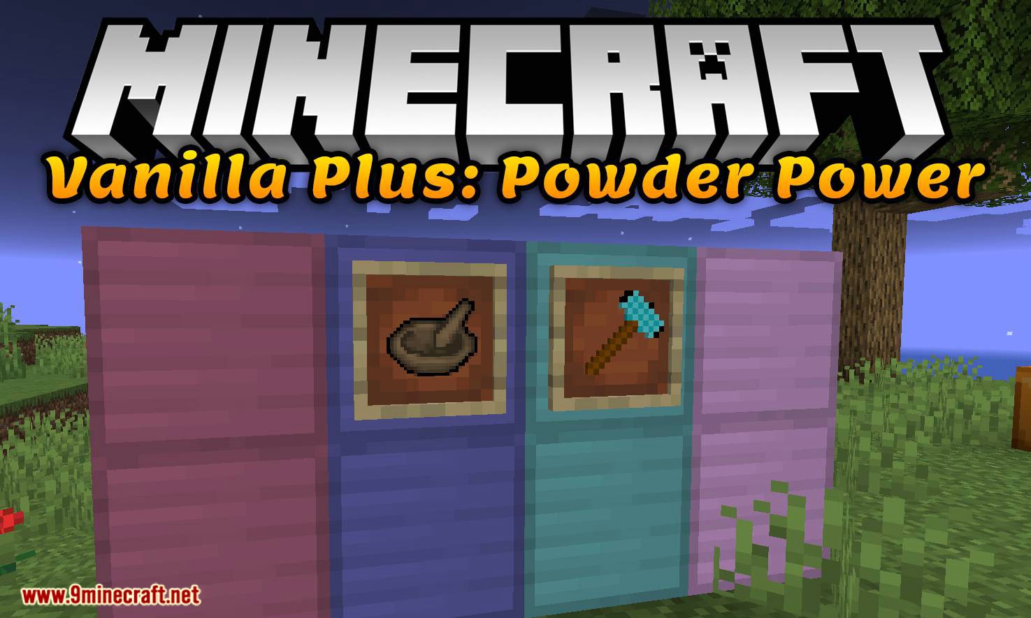 Vanilla Plus Powder Power mod for minecraft logo