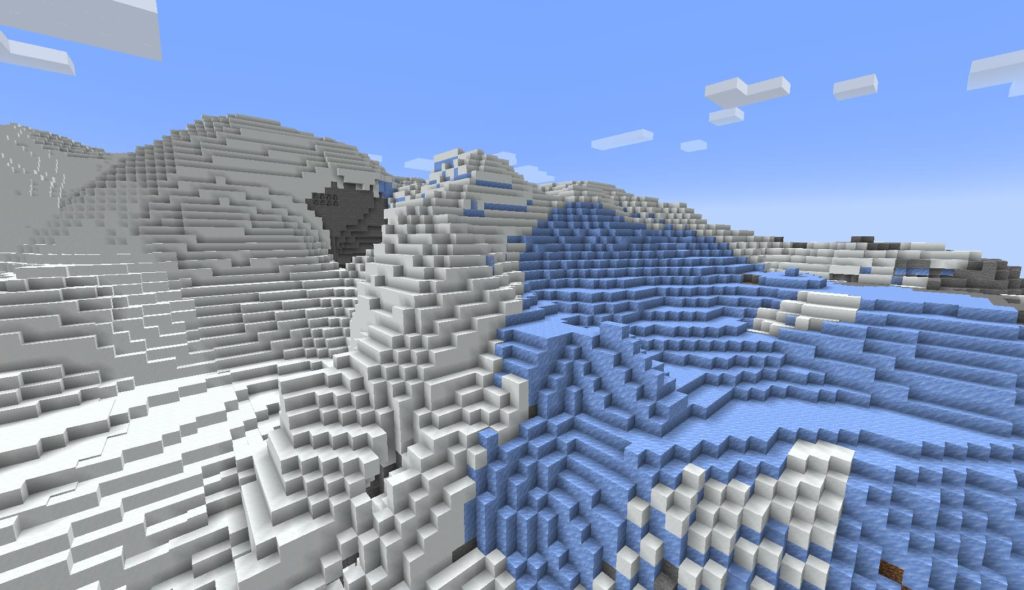 A frozen peaks biome Minecraft 1.18