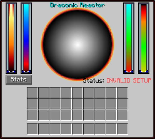 The graphical interface when the reactor has an invalid configuration