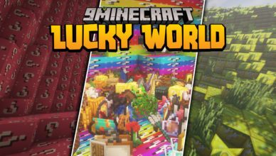 minecraft but the entire world is fully fill with lucky block data pack 1 18 2