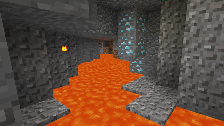 A diamond lode near the lava